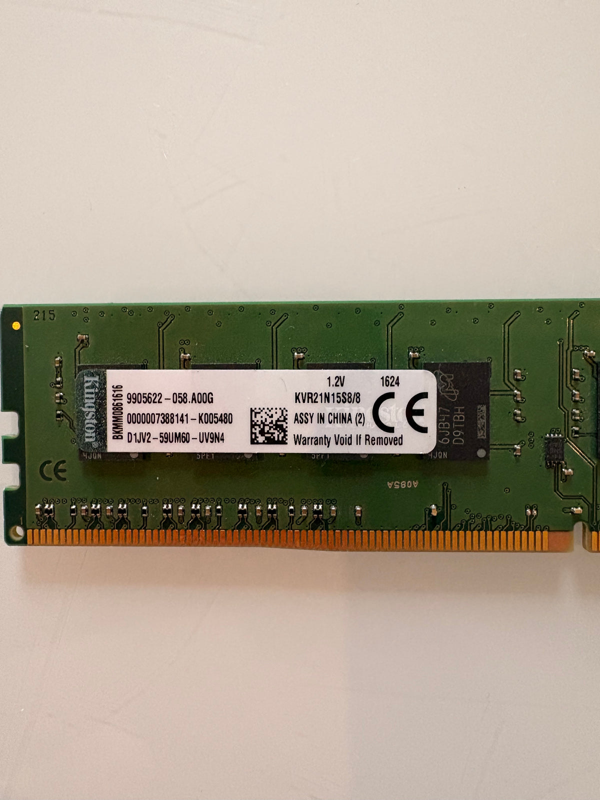 RAM Kingston 8 Go DDR4 2133 MHz (KVR21N15S8/8)