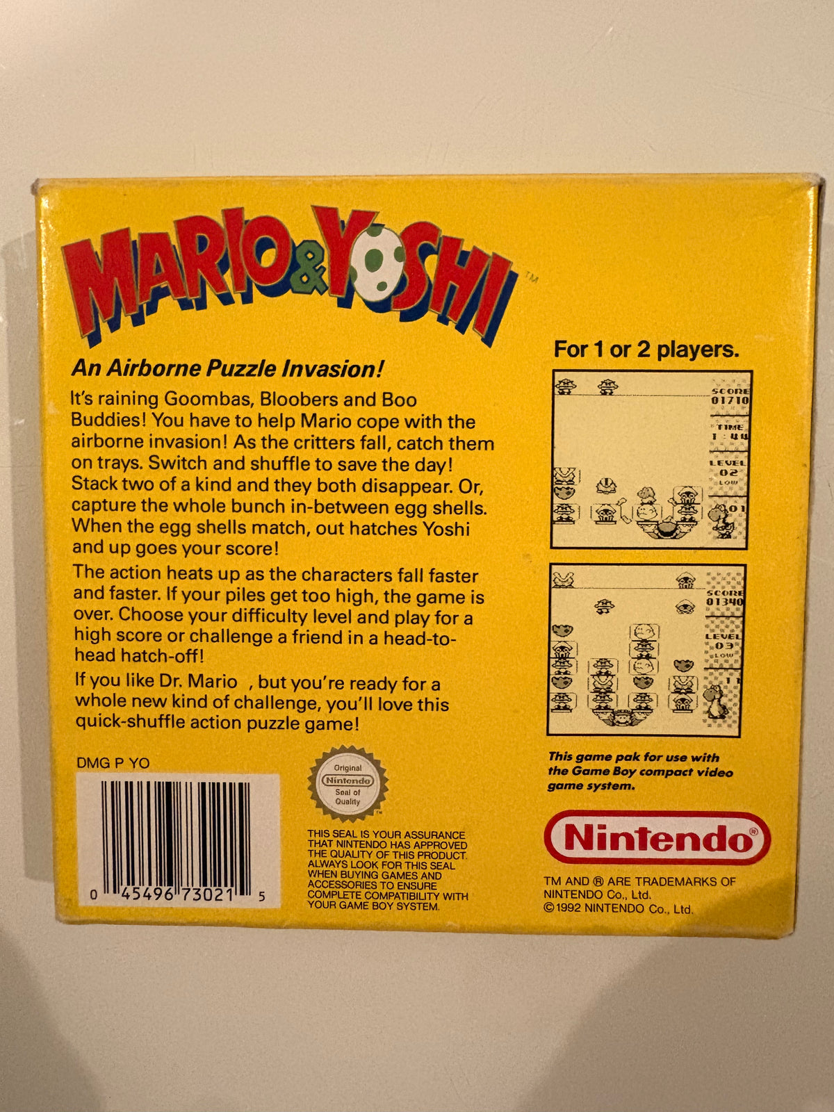 Mario & Yoshi – Nintendo Game Boy (Complet en boîte CIB)