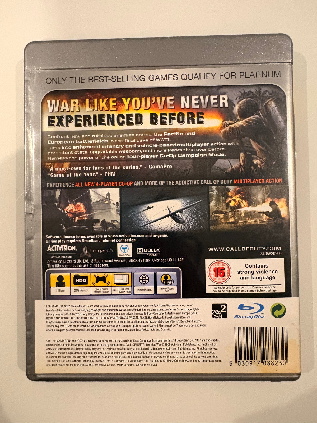 Call of Duty World at War Platinum - PS3