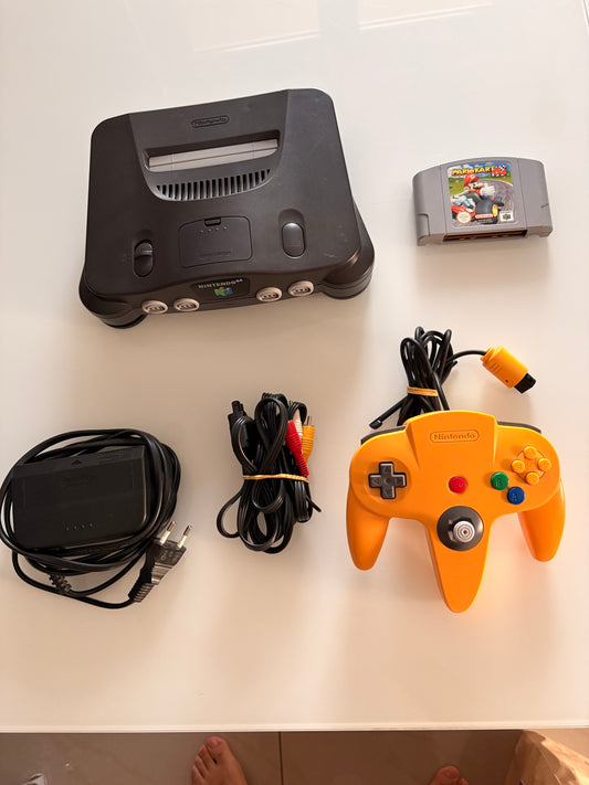 Pack Console Nintendo 64 (N64) + Manette Jaune + Mario Kart 64 + Câbles