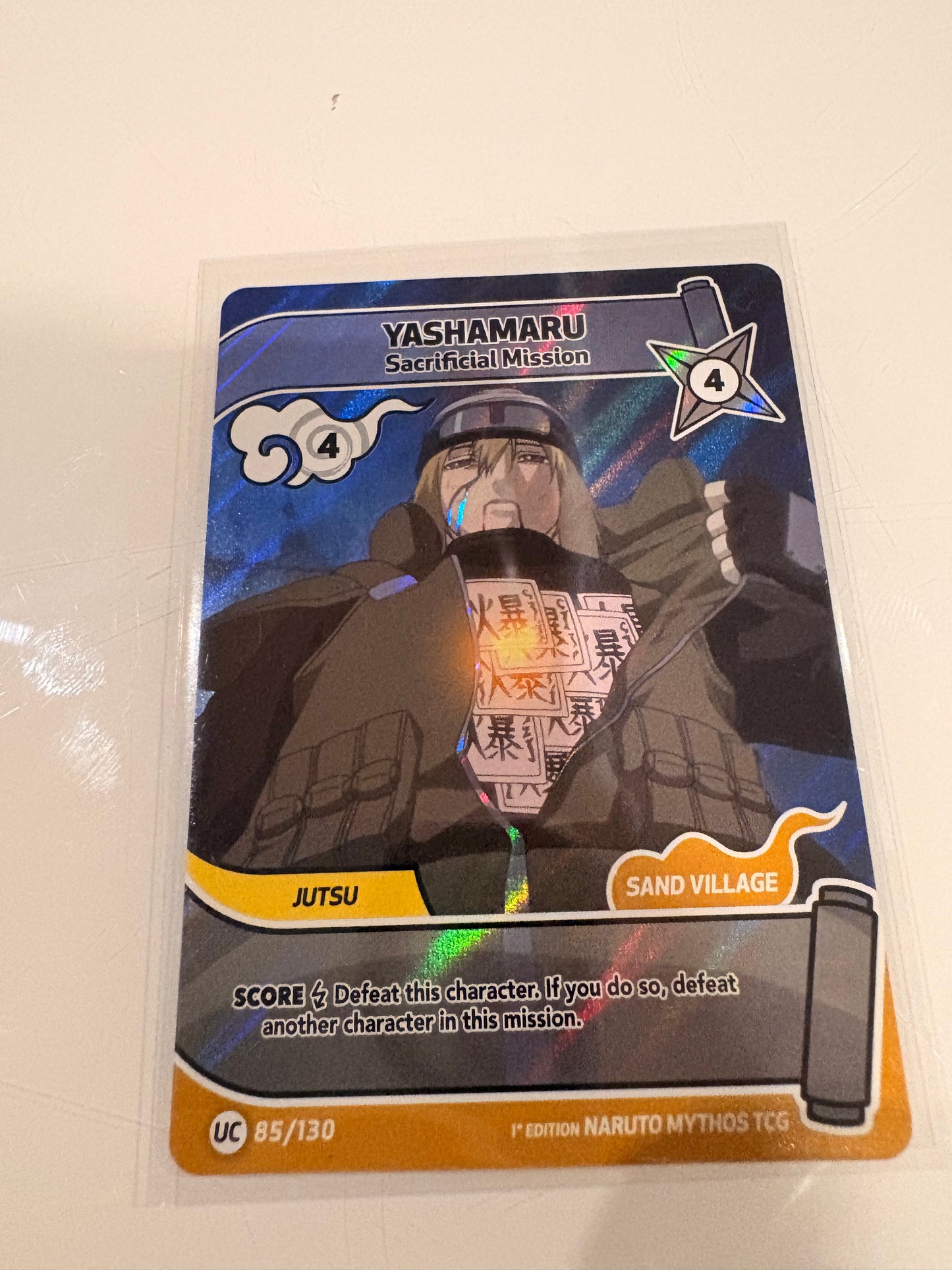 Carte Naruto Mythos TCG : Yashamaru – Sacrificial Mission (Uncommon Holo) - 85/130 - 1st Edition
