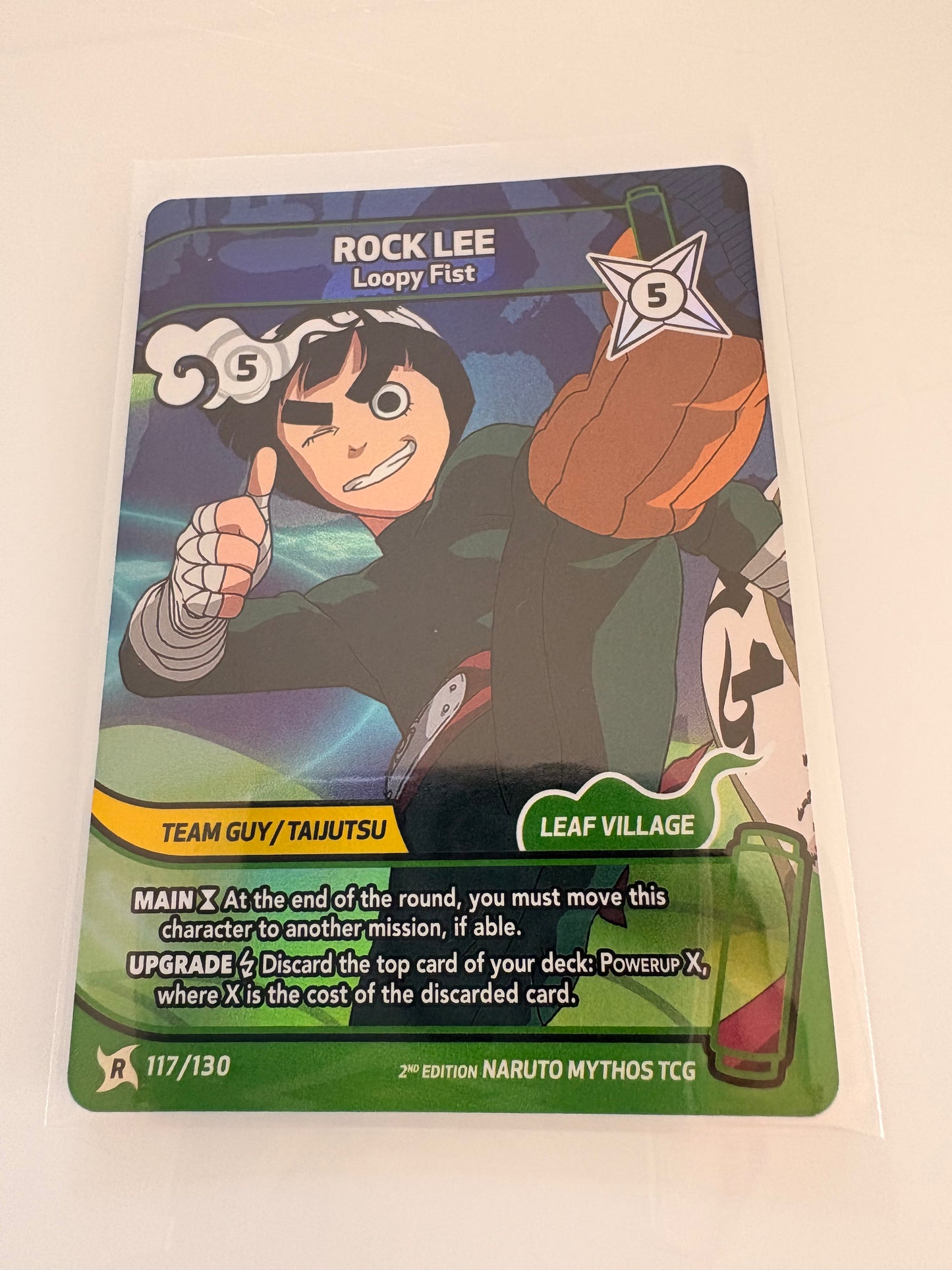 Carte Naruto Mythos TCG : Rock Lee – Loopy Fist (Rare) - 117/130 - 2nd Edition