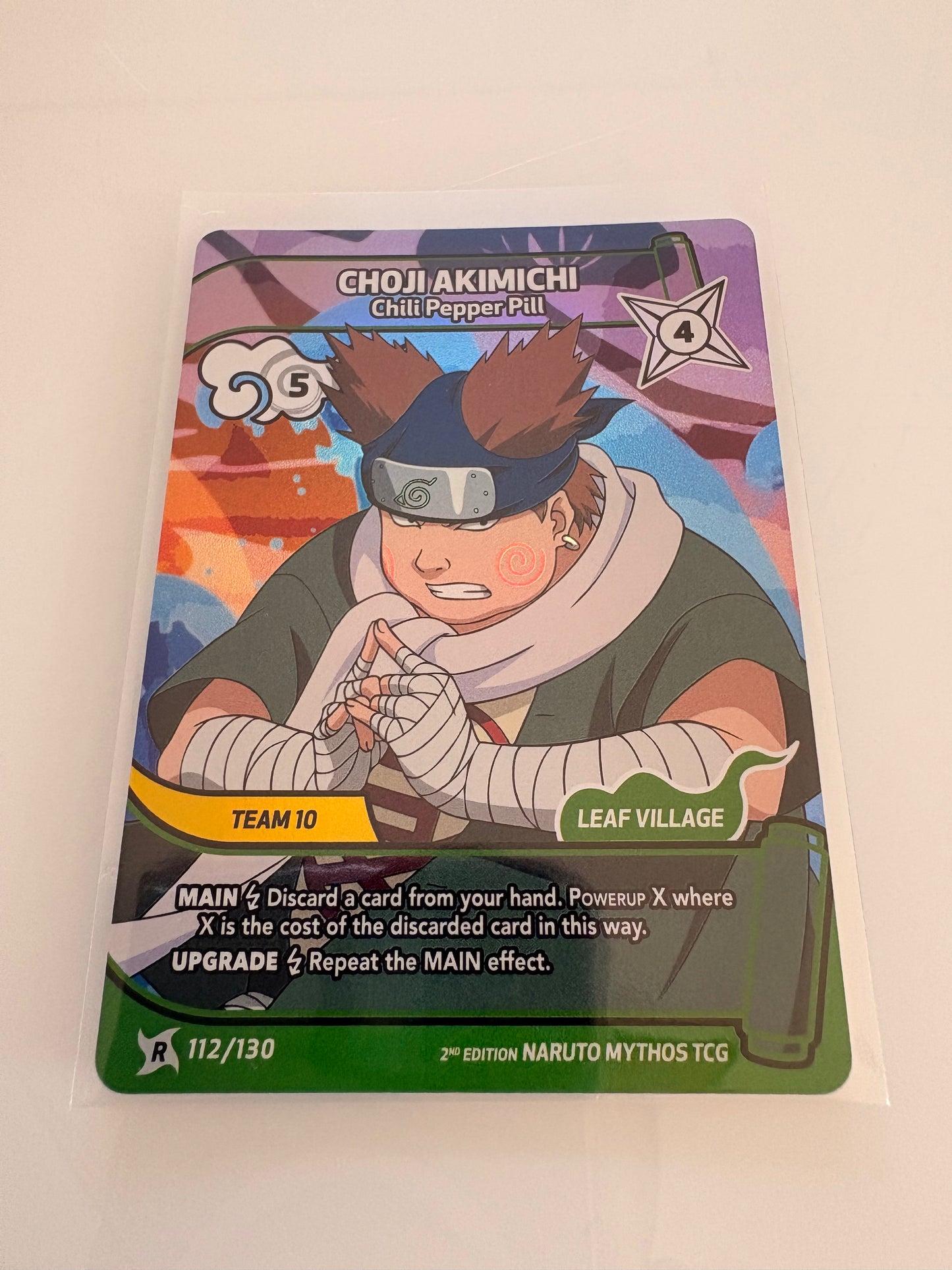 Carte Naruto Mythos TCG : Choji Akimichi – Chili Pepper Pill (Rare) - 112/130 - 2nd Edition