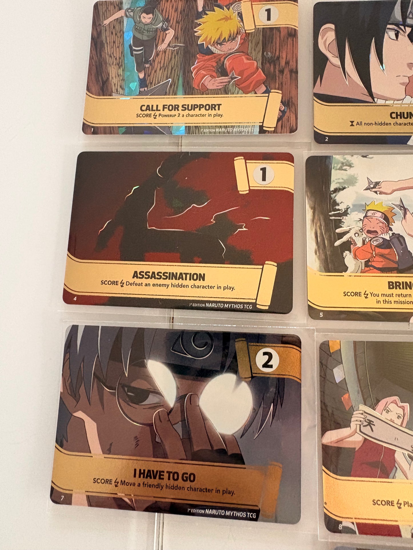 Set Complet Naruto Mythos TCG : 10 Cartes Mission (1 à 10) - 1st Edition (Gen 1)