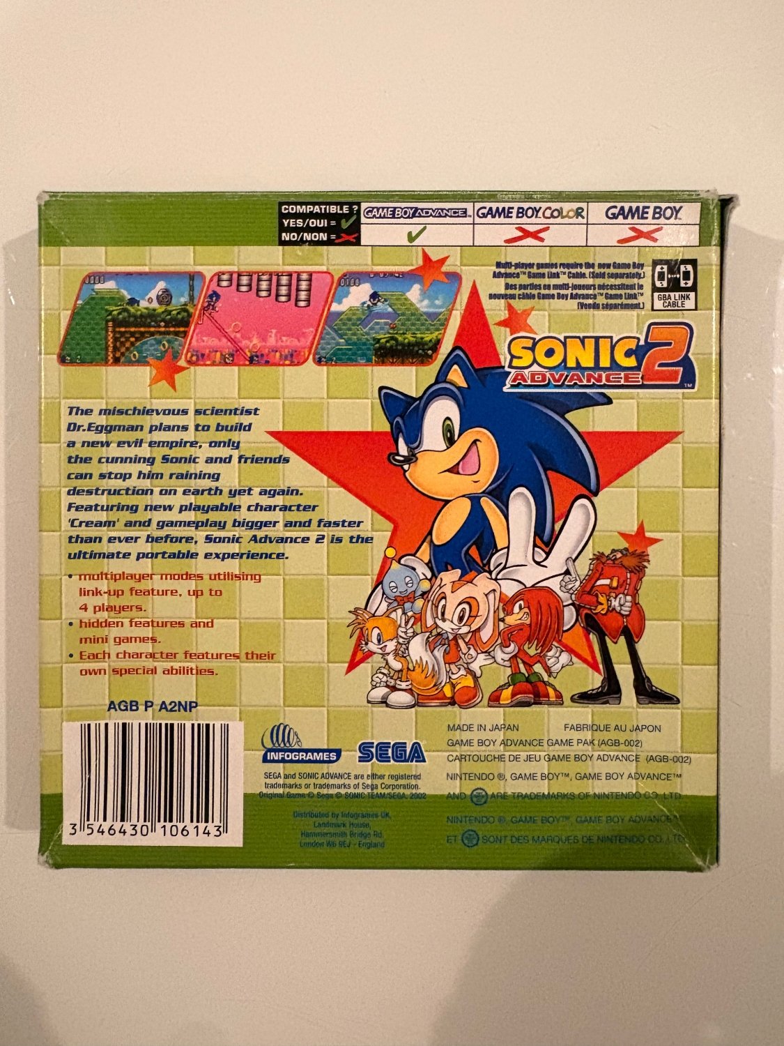 Sonic Advance 2 – Game Boy Advance (Complet en boîte CIB) - DevilTek